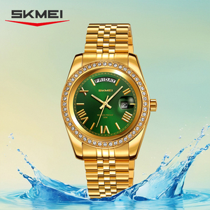 นาฬิกาควอตซ์ตัวเลขอาหรับคุณภาพสูง OEM ODM โลโก้สั่งทำได้ กันน้ำ สายเหล็กแข็ง ดีไซน์เรียบง่าย สำหรับผู้ชาย - Product Image 1