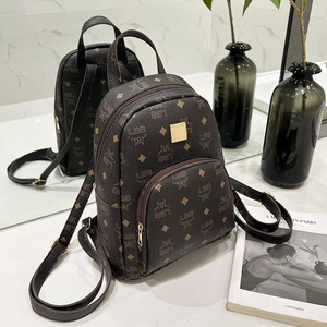 Damen PU Leder einfachen Mini-Rucksack für weibliche Designer-Rucksäcke berühmte Marken mit Blumen druck