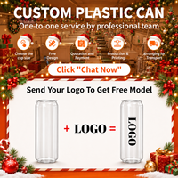 Boîtes de boissons en plastique PET transparentes de Noël avec couvercles à clapet pour café, thé, jus, soda et boissons de fête