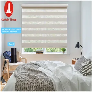 Tuya Smart Wifi Zigbee Electric Roller Blind Motorized Double Layers Zebra Window Blinds Motorized Blinds