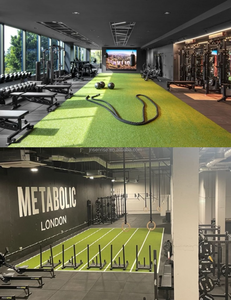 Gazon artificiel à motif <span class=keywords><strong>pelouse</strong></span> pour salle de sport, piste de sprint fonctionnelle, herbe synthétique pour entraînement à domicile et fitness - Product Image 3