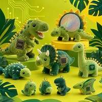 Peluche Cyber Dinosaure Nouveauté, Figurine Rembourrée Circuit CPU T-Rex Triceratops
