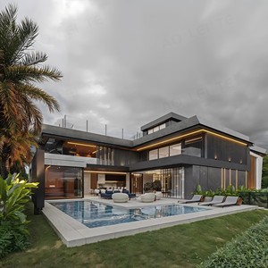 Ville moderne di lusso della struttura d'acciaio fatte cinesi con le case prefabbricate rispettose dell'ambiente usate per gli hotel di vacanza - Product Image 6