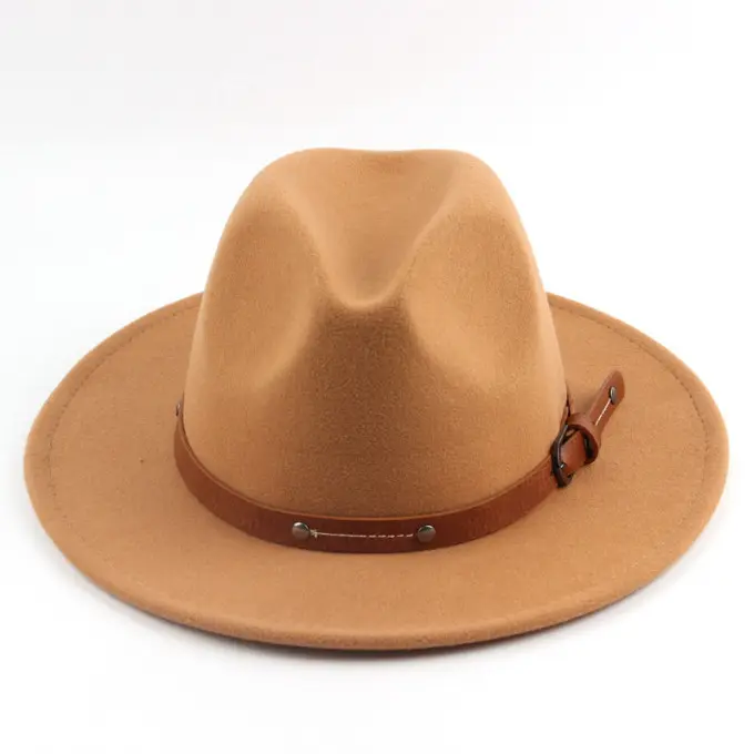 Осенне-зимняя модная джазовая шляпа, однотонная фетровая шляпа, оптовая продажа