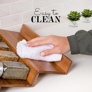 Organisateur de rangement pour pots à épices en <span class=keywords><strong>verre</strong></span> OEM/ODM, plateau à épices en bois d'acacia, organisateur de tiroir, support à épices de cuisine pour comptoir - Product Image 5