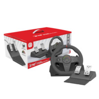 Volante de Carreras para Juegos de PC y Nintendo Switch, Volante para Juegos de Carreras con Pedales Dobles y Triples
