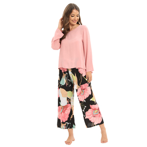 Ensemble de pyjama en rayonne à manches longues pour femmes, vêtements décontractés pour la maison, tenue de nuit - Product Image 4