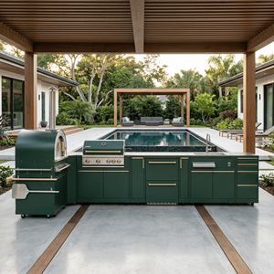 Meuble de cuisine d'extérieur modulaire en acier inoxydable, anti-rouille, avec évier, résistant <span class=keywords><strong>à</strong></span> la moisissure, directement de l'usine - Product Image 1