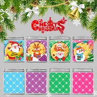100 pièces/sac sacs-cadeaux de Noël sacs de bonbons et de biscuits en plastique transparent auto-scellants pour les cadeaux de vacances et la pâtisserie