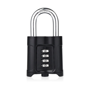 Yuefeng Password <b>Padlock</b> 4-Digit Combination Lock Zinc Alloy Rectangular Black Waterproof Anti-theft for Warehouse and Dormitory - Product Image 1