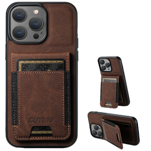 Elegante Funda Cartera de Cuero PU para iPhone 15, Diseño Ejecutivo con Cierre Magnético, Múltiples Ranuras para Tarjetas, en Empaque de Bolsa OPP - Product Image 3