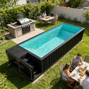 Durable Outdoor Swimming Pool <b>Large</b> Above Ground Family Pool Ready to Use Easy Install Container Pool - Product Image 5