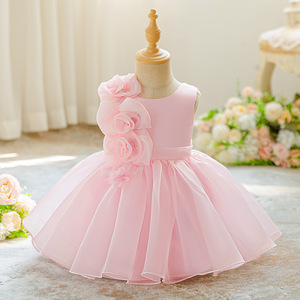 Vestido de Fiesta de Tul para Niñas, Primavera-Verano 2026, Estilo Princesa, para Damas de Honor, Primer Cumpleaños, Actuaciones Escénicas - Product Image 1
