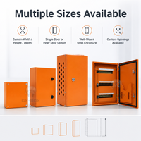 Boîtier de distribution modulaire sur rail DIN X15 en tôle orange avec porte battante pour panneau de commande électrique