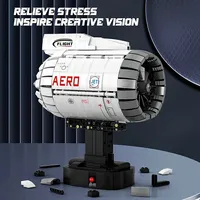 Reobrix 33019 2025 Modelo de Motor Turbofan de Aviación, Juguetes MOC, Kits de Ladrillos de Rompecabezas para Niños, Regalo de Navidad, Conjuntos de Bloques de Construcción
