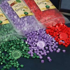 Grain de timbre de cire à cacheter de 131 couleurs pour le mariage, perles de sceau de cire de la fonte 500G d'enveloppe - Product Image 1
