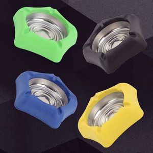 Cenicero de acero inoxidable Metarren con cubierta de silicona, 4 colores, para uso en el hogar, oficina, hotel, KTV - Product Image 1