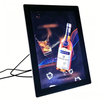 Cadre d'affichage LED lumineux en acrylique pour bureau, boîte à lumière en acrylique à éclairage périphérique pour publicité et affichage d'images