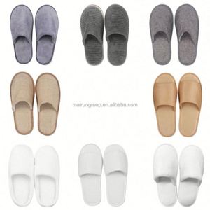 Hotel Disposable Lighted Winter Waffle <b>Slippers</b> with Custom Logo & Personalization Breathable Cotton Lining for Spa Use - Product Image 2