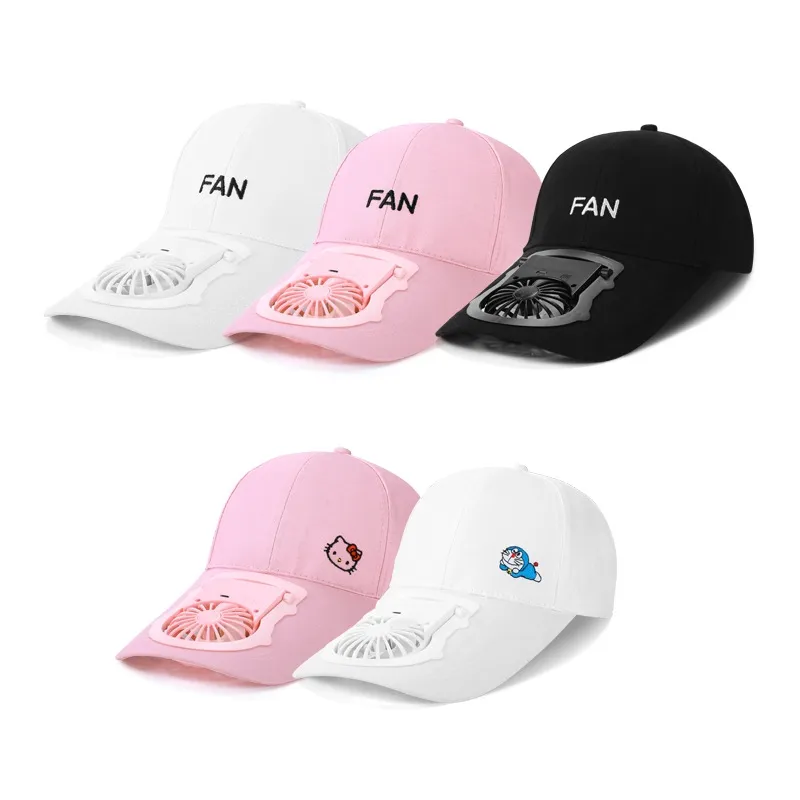 New creative Korean travel sun hat baseball cap with three-speed strong wind mute usb charging fan