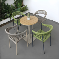 Ensemble de table et chaises de jardin en aluminium, confortable, durable, léger, anti-rouille, style nordique moderne, pour extérieur, patio, hôtel