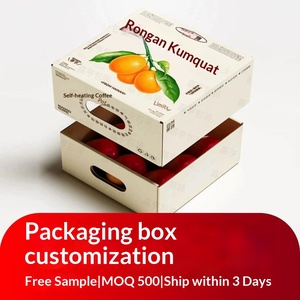 Custom King Grape <b>Gift</b> <b>Box</b> with Kinkan Corrugated Design, Tuck Top Fruit Packaging - Product Image 4