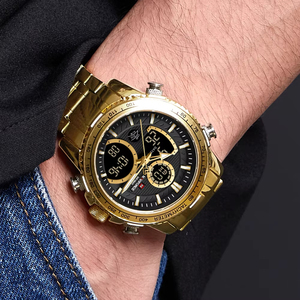 <span class=keywords><strong>NAVIFORCE</strong></span> 9182 2025 nuevo reloj deportivo para hombre, reloj de pulsera Original de lujo, relojes impermeables de acero inoxidable con doble pantalla para hombre - Product Image 6
