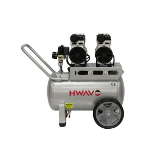 Los más vendidos 1hp 8bar 1.5kw 50l 2 cilindros pistón sin aceite mini coche pintura portátil compresor de aire silencioso