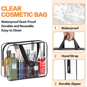 Wholesale Large Transparent Cosmetic Toy Organizer <b>Bag</b> Waterproof Plastic PVC Clear Toiletry Makeup <b>Bag</b> Custom - Product Image 5