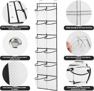 Wall Mounted Hanging Shoe Closet Organizer Storage <b>Bags</b> Large Visible Mesh Pockets Organizer Storage - Product Image 6