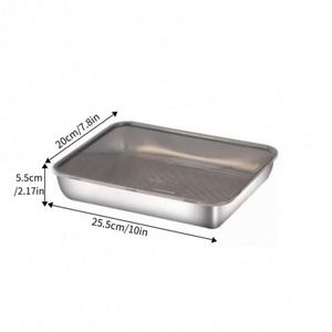 Set Rectangle Reusable Sustainable Food Safe Stainless Steel Food <b>Storage</b> Container Lids Lunch <b>Box</b> Snack Containers Leakproof - Product Image 1