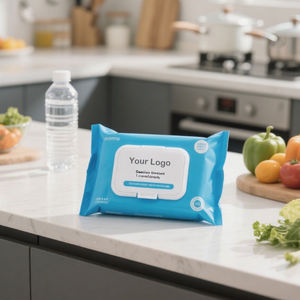 Lingettes humides pour le nettoyage des vitres, lingettes pour voiture, lingettes nettoyantes parfumées à l'eau, lingettes douces de luxe <span class=keywords><strong>sans</strong></span> plastique, naturelles - Product Image 5