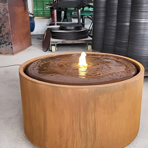 Rideau rond en acier Corten Garden Zen <span class=keywords><strong>Fontaine</strong></span> cascade résistante aux intempéries Design Feng Shui Décoration extérieure en acier rouillé - Product Image 4