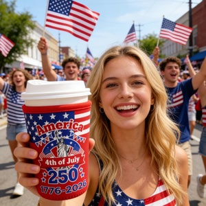 Portavasos Cozy para <span class=keywords><strong>Café</strong></span> <span class=keywords><strong>con</strong></span> Aislamiento Térmico, Personalizable para el 4 de Julio, <span class=keywords><strong>con</strong></span> Logotipo Personalizado, para <span class=keywords><strong>Café</strong></span> Helado, en Blanco - Product Image 2