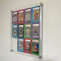 Présentoir de table moderne et portable en acrylique transparent à 12 compartiments pour la collection de cartes de sport gradées CGC CSG