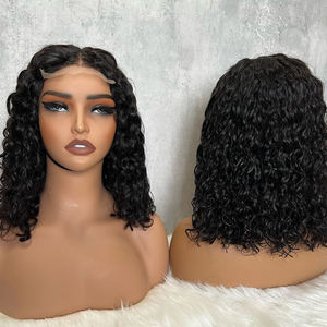 Perruques brésiliennes bouclées profondes avec <span class=keywords><strong>HD</strong></span> pour le style droit sans colle de dentelle frontale pour les femmes dans la teinte rougeâtre - Product Image 1