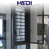 Fenêtre à battant en aluminium de conception intégrée avec moustiquaire intégrée style balançoire pour la maison et le bureau pour l'appartement et la villa