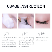Brosse professionnelle Gollee pour extensions de cils, nettoyage en profondeur, réutilisable, résistante à l'eau, pour cils individuels, en coton noir