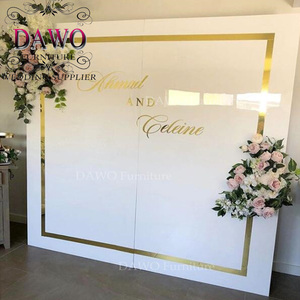 High Quality Acrylic Vintage Wedding <strong>Gold</strong> <strong>Backdrop</strong> - Product Image 3