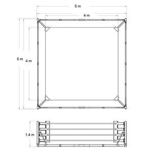 Ring da Boxe Reap Sport Pieghevole Portatile Rialzato da Pavimento con Dimensioni e Colore Personalizzabili da 4m/5m/6m per Allenamento - Product Image 2