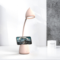 Lampe de bureau LED à commande tactile 3 CCT avec support pour téléphone et porte-stylo, lampe d'étude réglable pour le soin des yeux, pour le bureau et la maison