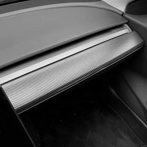 غطاء لوحة القيادة 3, غطاء لوحة القيادة 2022 2023 موديل 3 غطاء لوحة القيادة غطاء من ألياف الكربون الجاف لأجهزة Tesla Model 3 موديل Y 2020-2021