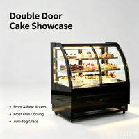 Vitrine réfrigérée anti-buée pour gâteaux et desserts, avec vitre incurvée, pour boulangerie et café