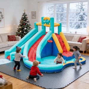 Château gonflable commercial durable et coloré pour une esthétique visuelle emblématique dans les sites de divertissement - Product Image 1