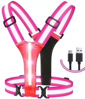 Gilet de course réfléchissant à LED haute visibilité, rechargeable, réglable, équipement de sécurité nocturne pour hommes et femmes, vêtements de sécurité réfléchissants