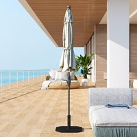 Bases de parasols de patio en acier JH-Mech 38 Lbs, compatibles avec les parasols de 7 à 11 pieds, noires, avec 4 patins antidérapants et boutons réglables.