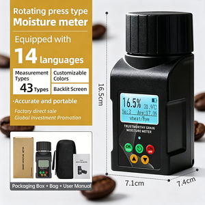 Medidor de Humedad para Granos, 43 Tipos de Granos, 14 Idiomas, Café, Cacao, Semillas de Rábano, Anacardos, Mijo, Guisantes Picados - Product Image 1
