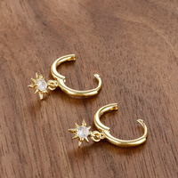 Agent de dropshipping Shopify : Boucles d'oreilles pendantes en laiton plaqué or et zircon, style romantique, best-seller