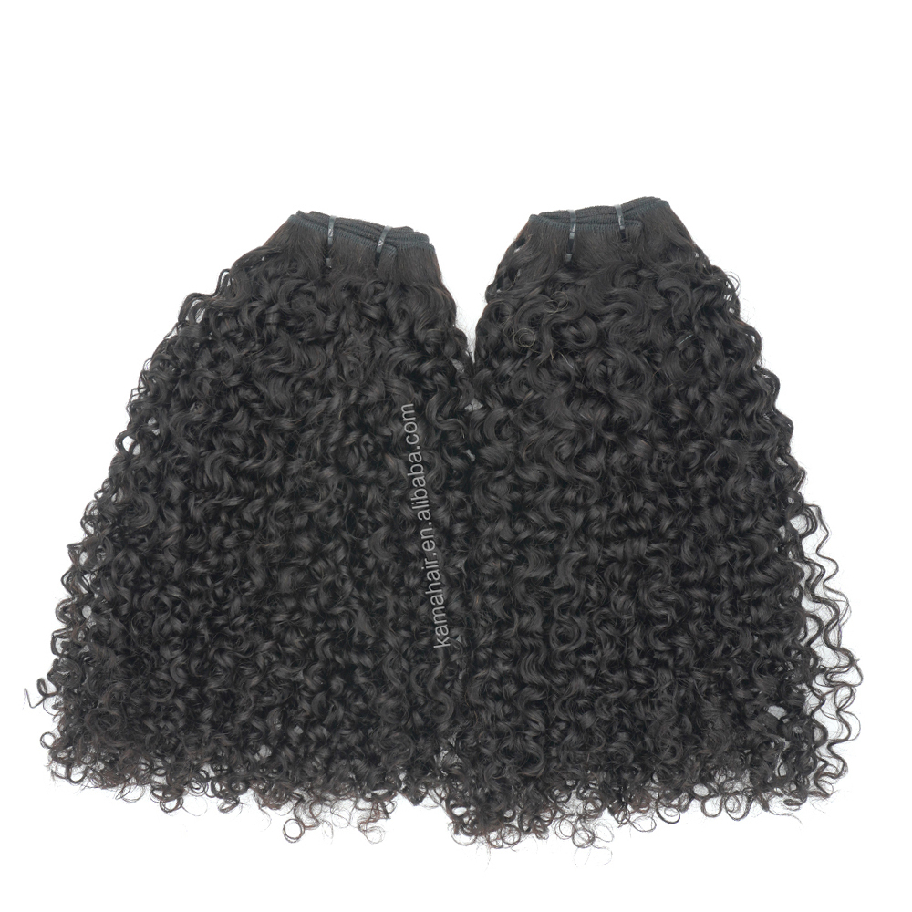 KAMA Remy Hair Natural Black Can Be Dyed All Sizes Available Pissy for Curl Weft with Closure Double Drawn Bundles Detail Section 3
