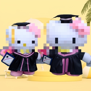 Peluche Kuromi <span class=keywords><strong>Kitty</strong></span> da 35 cm (14 pollici) per Laureati, Regali per Studenti, Personaggio Anime Cartoon, Giocattoli di Peluche per la Laurea - Product Image 6